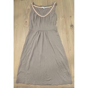 E19 Boden Women's Sleeveless Casual Dress Brown Orange Trim Size 2P‎